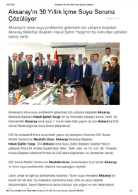 Aksaray İçme Suyu 1.Kısım İsale Hattı İnşaatı